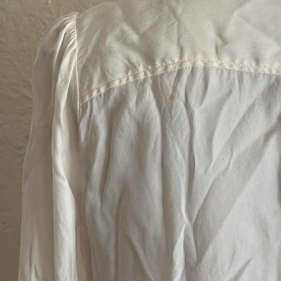 Frame Off White Silk Tie Neck Blouse Shirt Medium - Picture 10 of 14